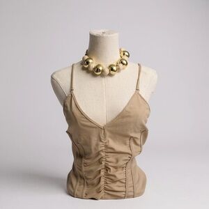 Chic Gold and Cream Beaded Necklace